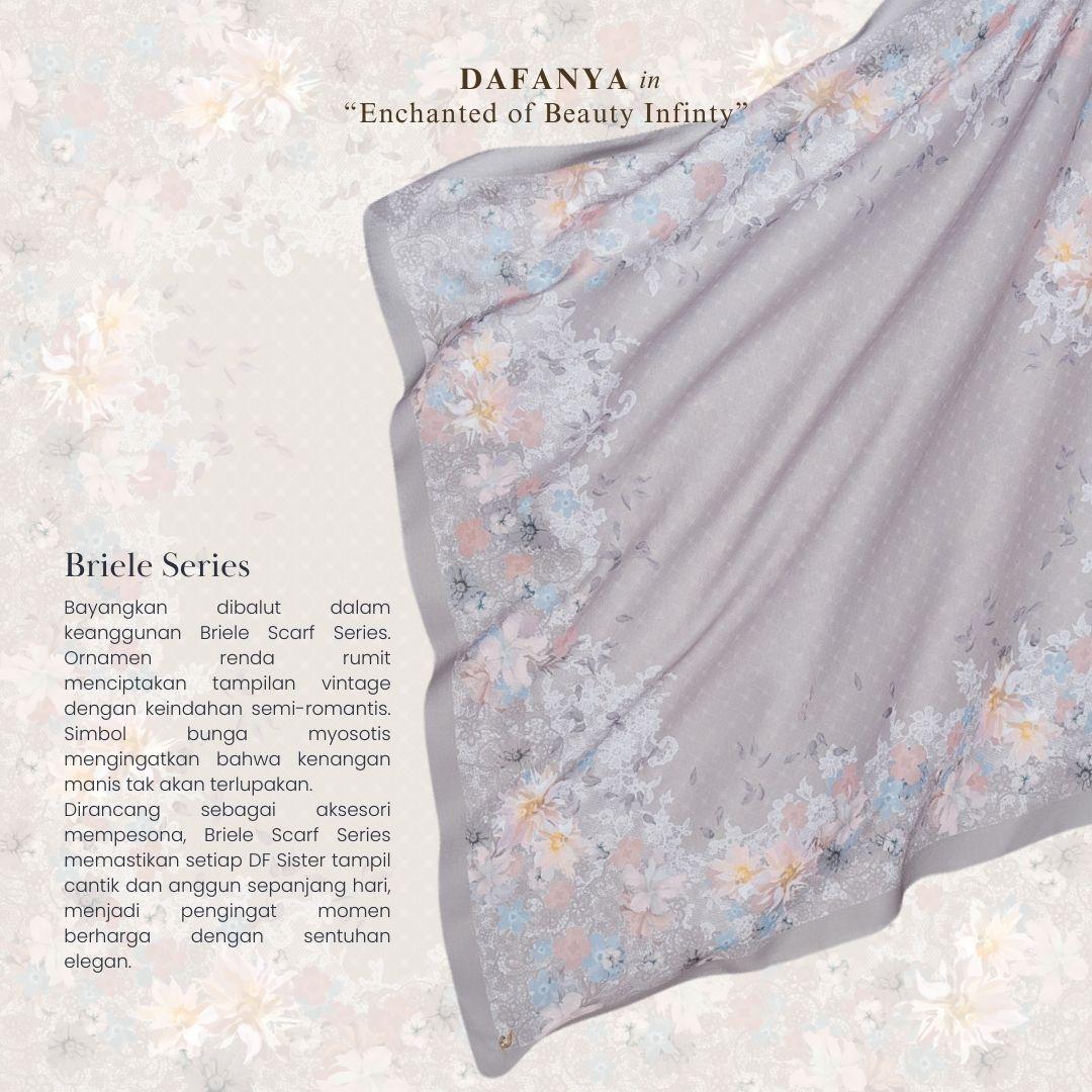 𝐃𝐀𝐅𝐀𝐍𝐘𝐀 - Brielle Series Jilbab Motif Floral Kerudung Segi Empat Hijab Scarf bahan Voal Laser Cut