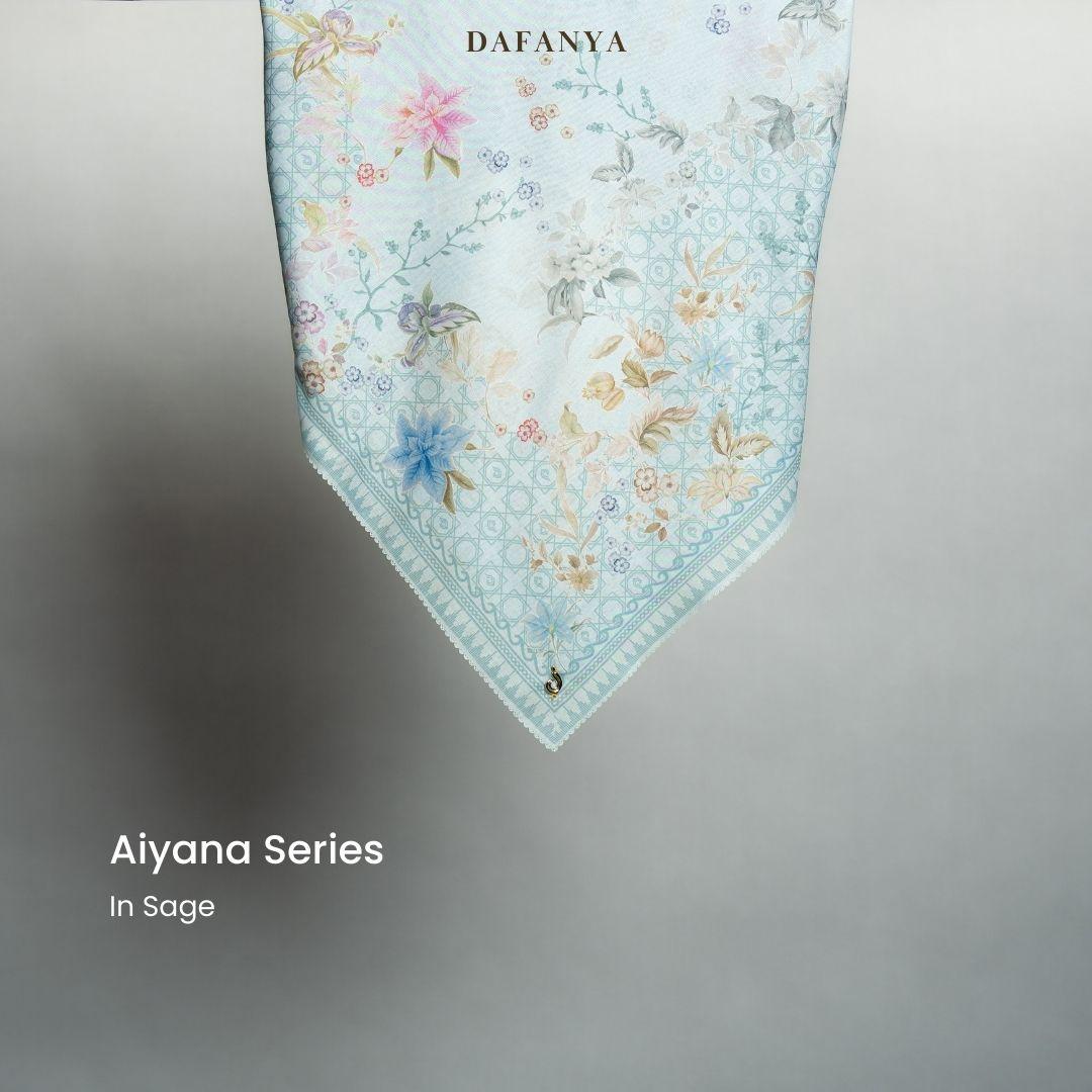 𝐃𝐀𝐅𝐀𝐍𝐘𝐀 - Aiyana Series Jilbab Motif Floral Kerudung Segi Empat Hijab Scarf bahan Voal Laser Cut