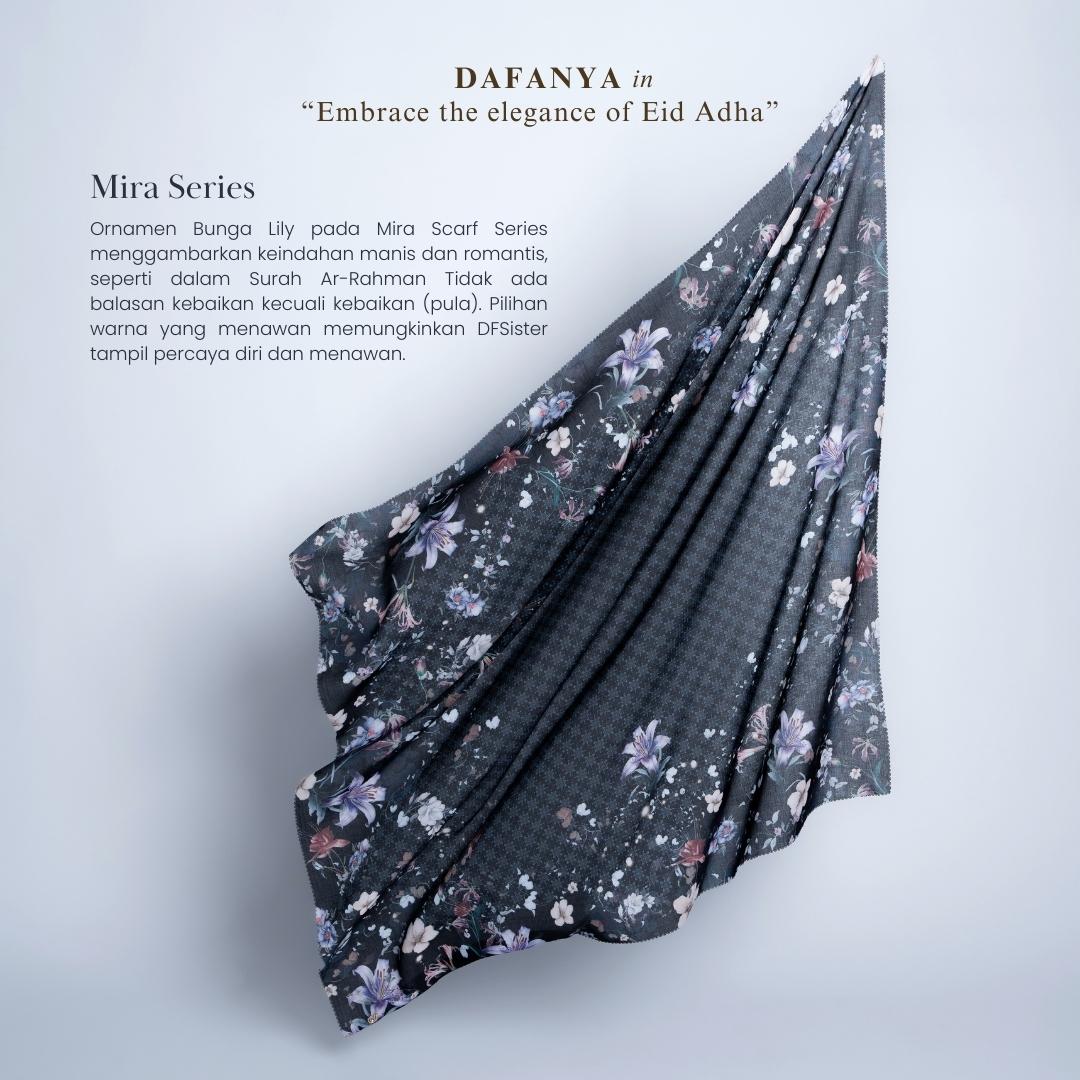 𝐃𝐀𝐅𝐀𝐍𝐘𝐀 - Mira Series Jilbab Motif Floral Kerudung Segi Empat Hijab Scarf bahan Voal Laser Cut