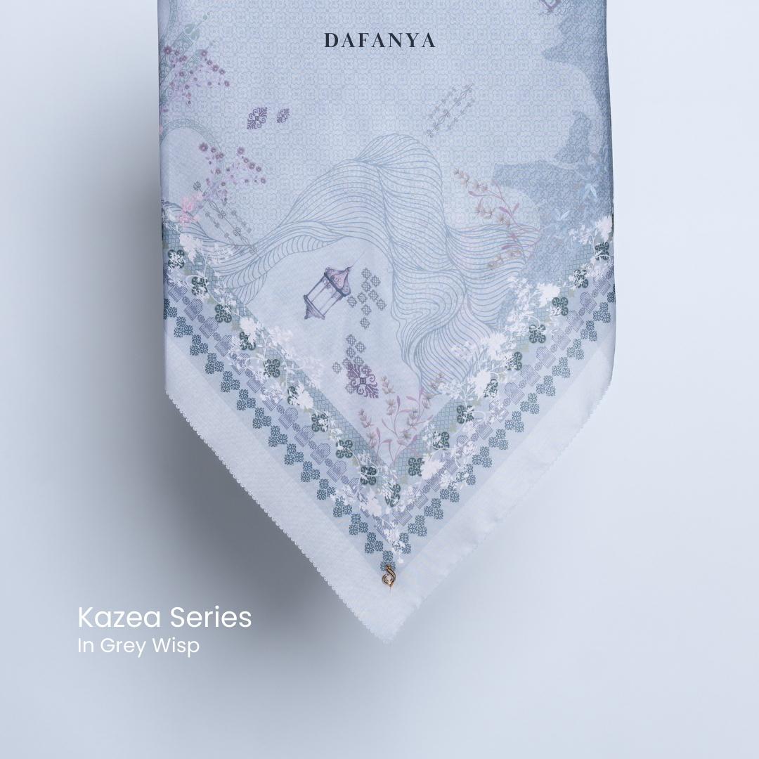 𝐃𝐀𝐅𝐀𝐍𝐘𝐀 - Kazea Series Jilbab Motif Floral Kerudung Segi Empat Hijab Scarf bahan Voal Laser Cut