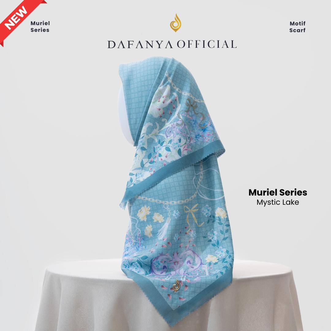 𝐃𝐀𝐅𝐀𝐍𝐘𝐀 - Muriel Series Jilbab Motif Floral Kerudung Segi Empat Hijab Scarf bahan Voal Laser Cut
