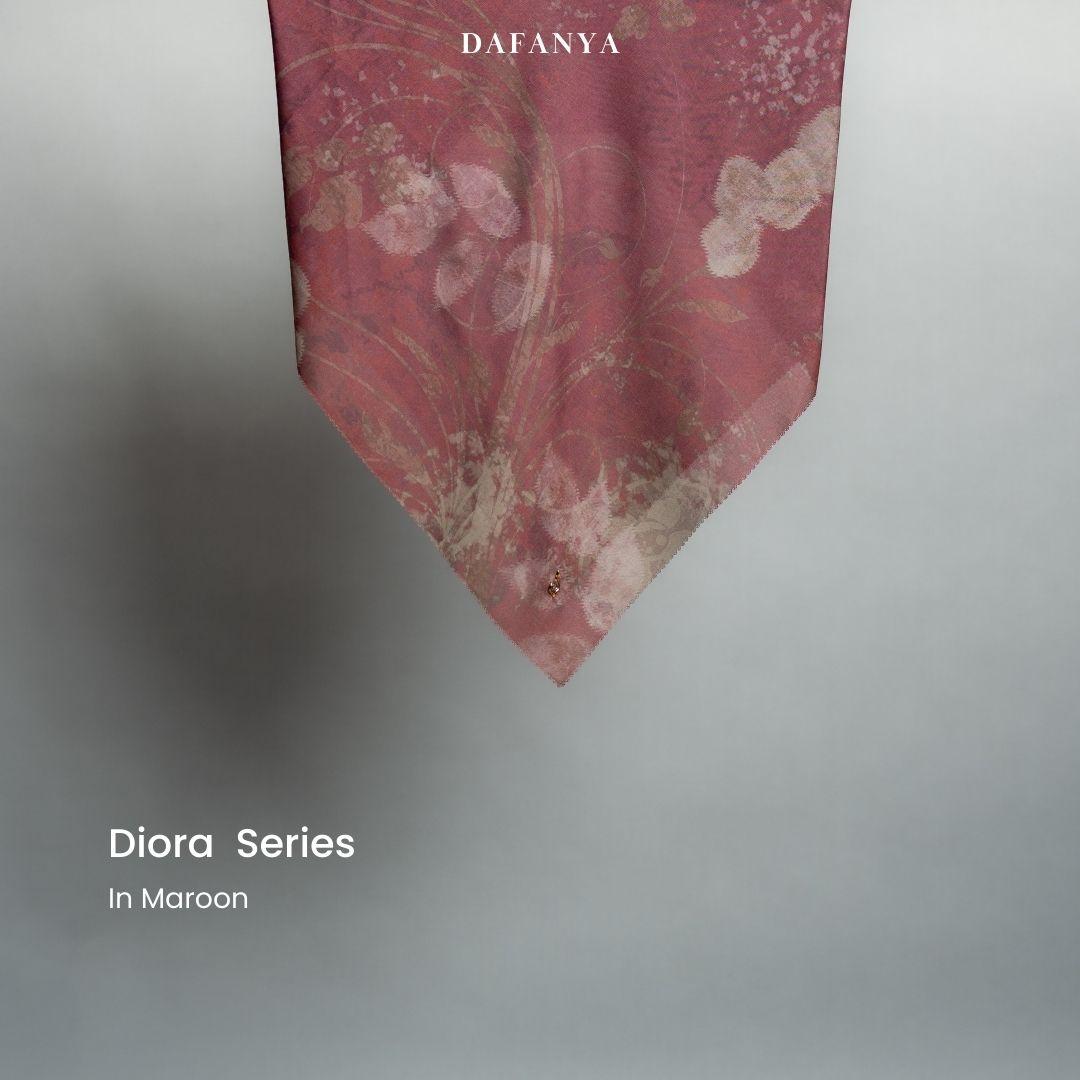 𝐃𝐀𝐅𝐀𝐍𝐘𝐀 - Diora Series Jilbab Motif Floral Kerudung Segi Empat Hijab Scarf bahan Voal Laser Cut