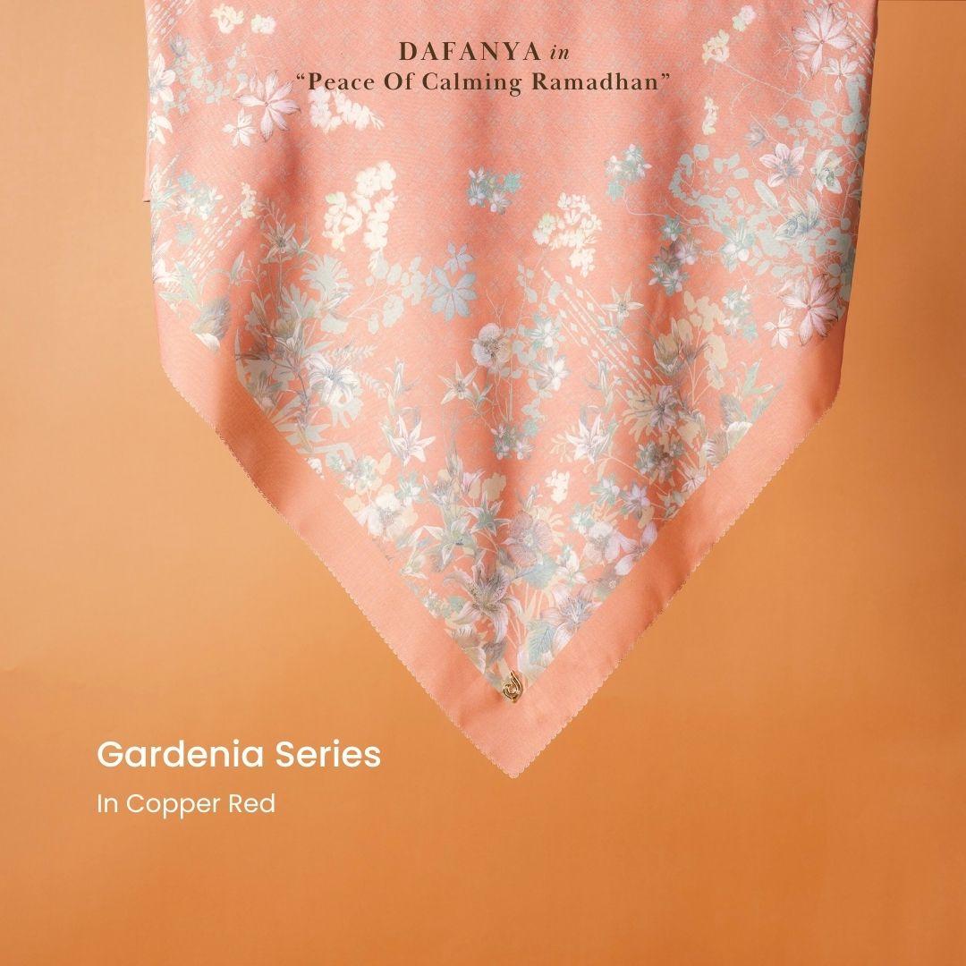 𝐃𝐀𝐅𝐀𝐍𝐘𝐀 - Gardenia Series Jilbab Motif Floral Kerudung Segi Empat Hijab Scarf bahan Voal Laser Cut