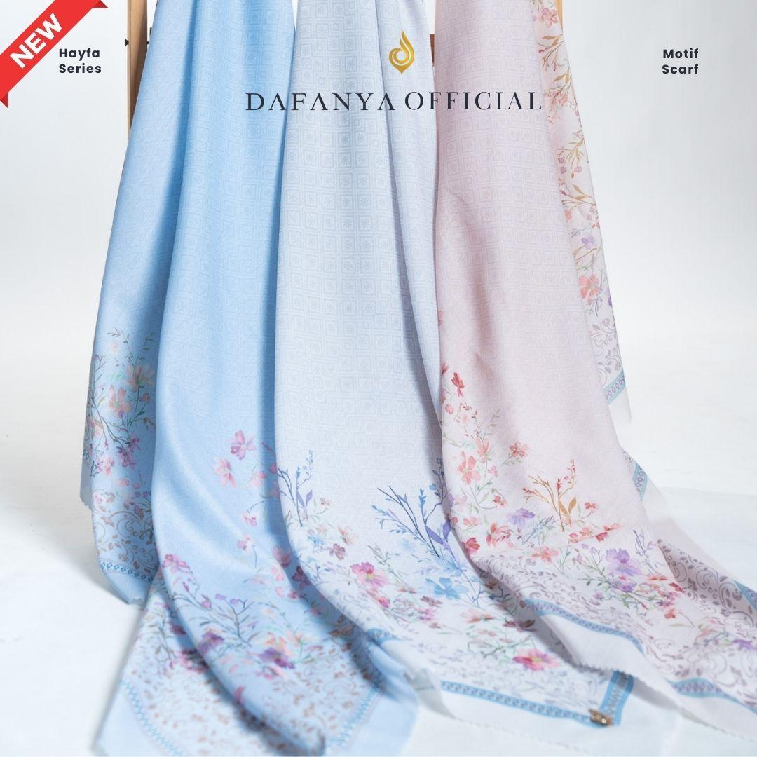 𝐃𝐀𝐅𝐀𝐍𝐘𝐀 - Hayfa Series Jilbab Motif Floral Kerudung Segi Empat Hijab Scarf bahan Voal Laser Cut