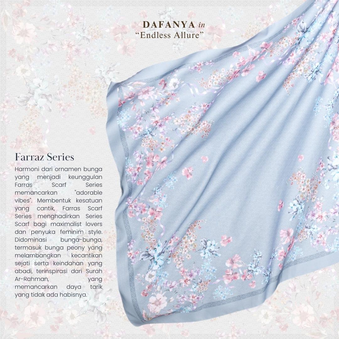 𝐃𝐀𝐅𝐀𝐍𝐘𝐀 - Farraz Series Jilbab Motif Floral Kerudung Segi Empat Hijab Scarf bahan Voal Laser Cut
