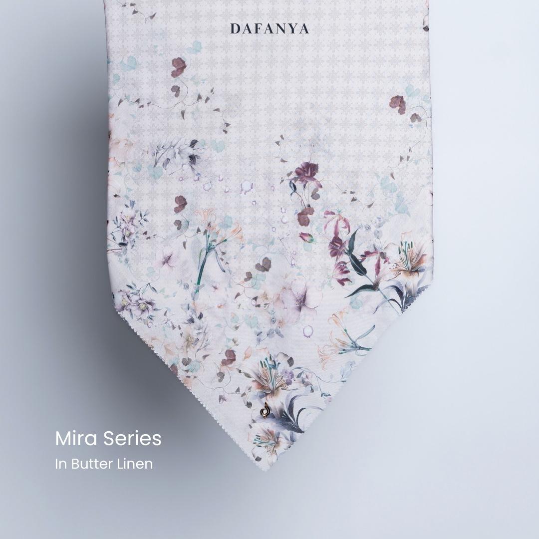 𝐃𝐀𝐅𝐀𝐍𝐘𝐀 - Mira Series Jilbab Motif Floral Kerudung Segi Empat Hijab Scarf bahan Voal Laser Cut