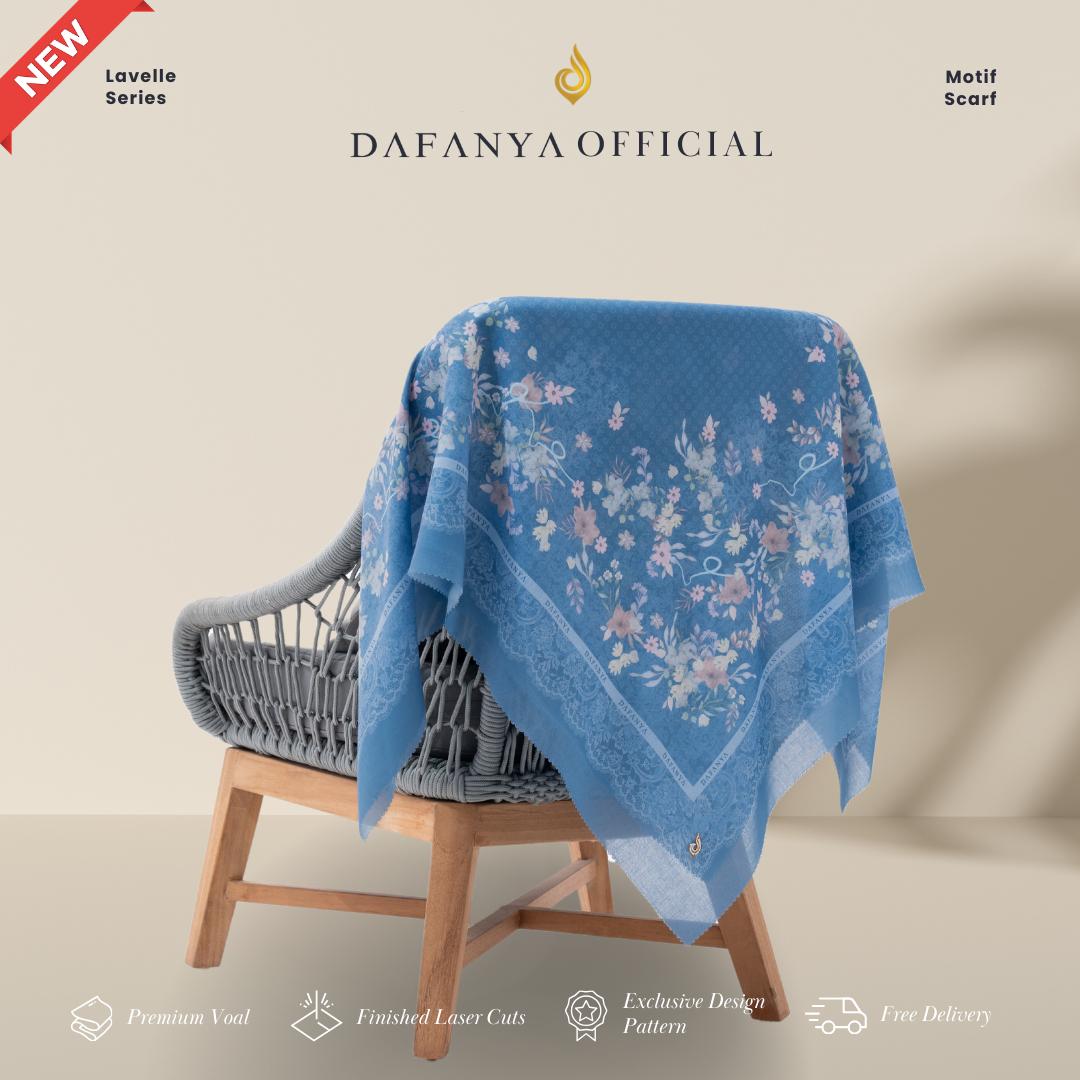 𝐃𝐀𝐅𝐀𝐍𝐘𝐀 - Lavelle Series Jilbab Motif Monogram Kerudung Segi Empat Hijab Scarf bahan Voal Laser Cut