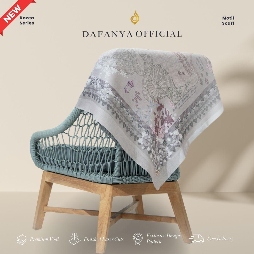 𝐃𝐀𝐅𝐀𝐍𝐘𝐀 - Kazea Series Jilbab Motif Floral Kerudung Segi Empat Hijab Scarf bahan Voal Laser Cut