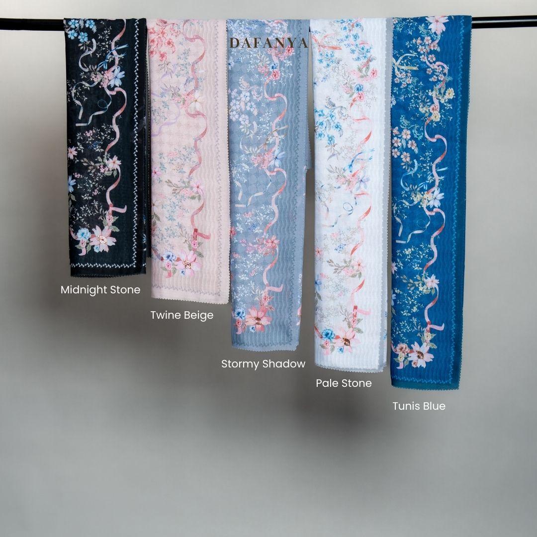 𝐃𝐀𝐅𝐀𝐍𝐘𝐀 - Esmee Series Jilbab Motif Floral Kerudung Segi Empat Hijab Scarf bahan Voal Laser Cut