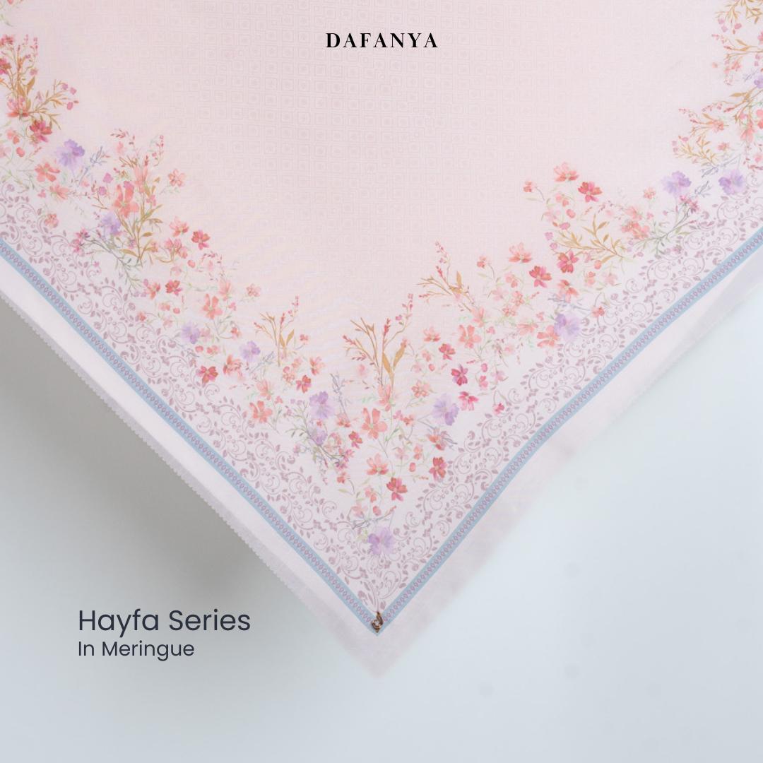 𝐃𝐀𝐅𝐀𝐍𝐘𝐀 - Hayfa Series Jilbab Motif Floral Kerudung Segi Empat Hijab Scarf bahan Voal Laser Cut