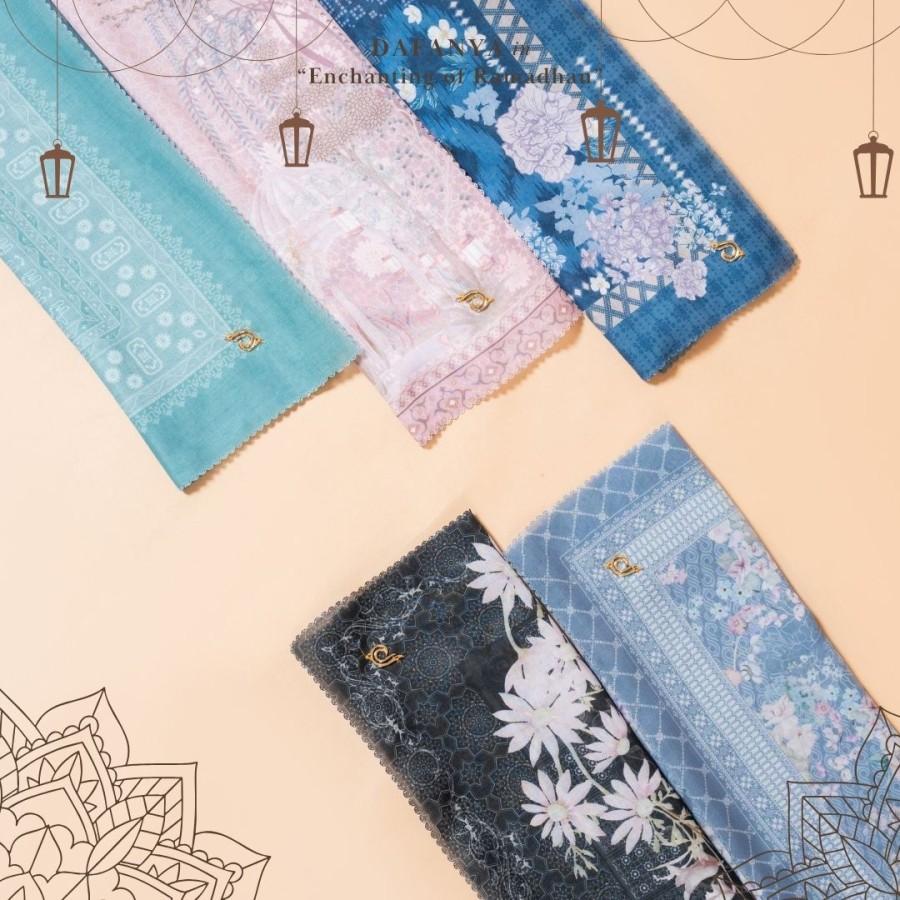 𝐃𝐀𝐅𝐀𝐍𝐘𝐀 - Al-Baida Series Jilbab Motif Floral Kerudung Segi Empat Hijab Scarf bahan Voal Laser Cut