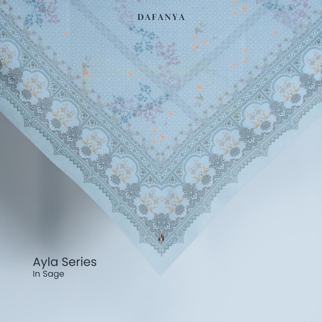 𝐃𝐀𝐅𝐀𝐍𝐘𝐀 - Ayla Series Jilbab Motif Ethnic Kerudung Segi Empat Hijab Scarf bahan Voal Laser Cut