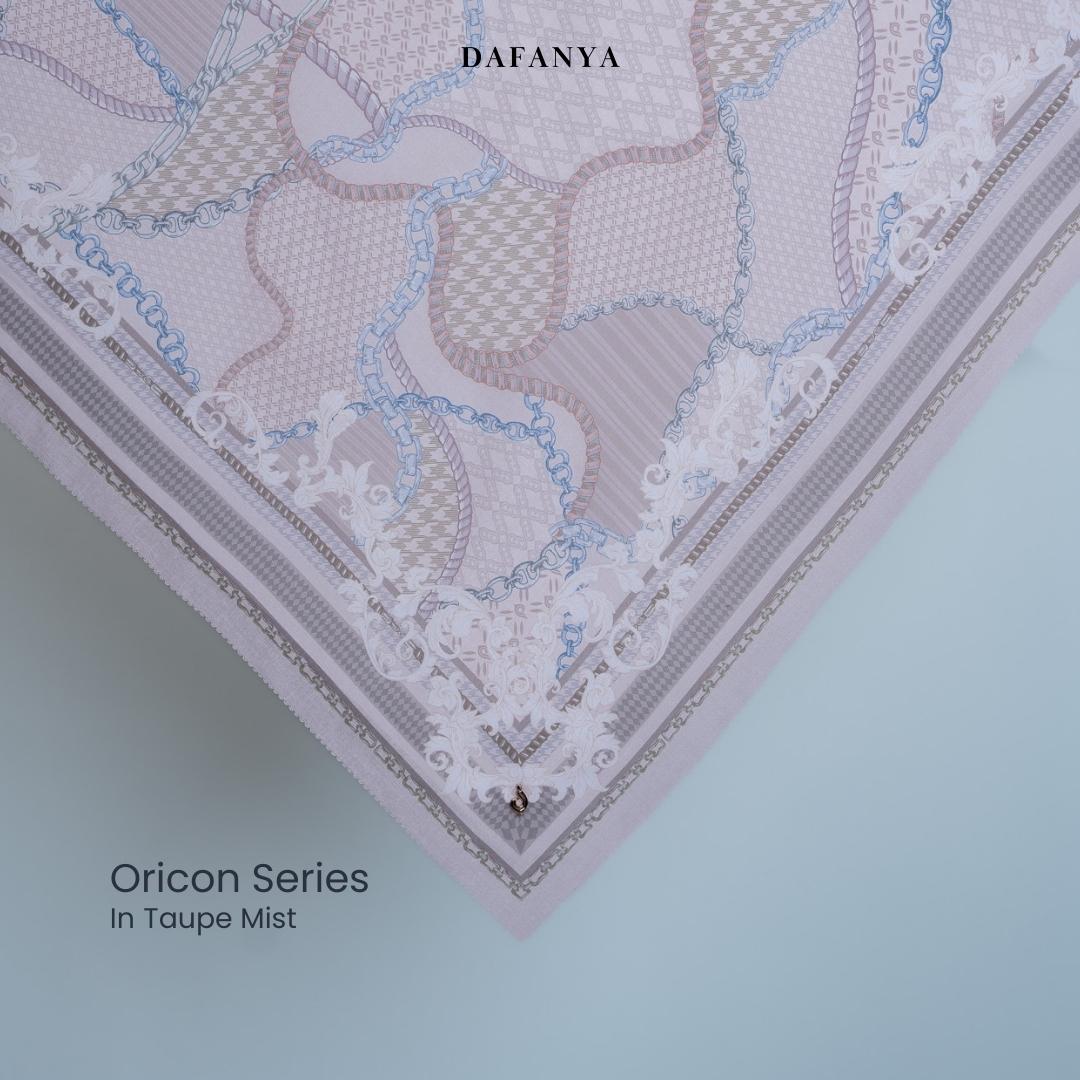 𝐃𝐀𝐅𝐀𝐍𝐘𝐀 - Oricon Series Jilbab Motif Monogram Kerudung Segi Empat Hijab Scarf bahan Voal Lasercut