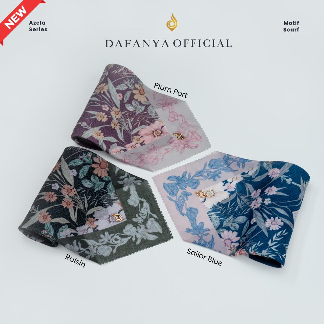 𝐃𝐀𝐅𝐀𝐍𝐘𝐀 - Azela Series Jilbab Motif Floral Kerudung Segi Empat Hijab Scarf bahan Voal Laser Cut