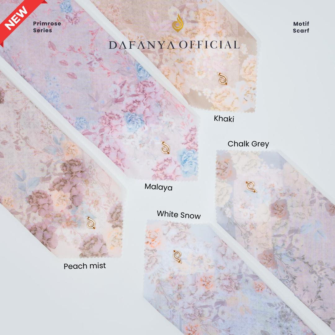 𝐃𝐀𝐅𝐀𝐍𝐘𝐀 - Primrose Series Jilbab Motif Floral Kerudung Segi Empat Hijab Scarf bahan Voal Laser Cut