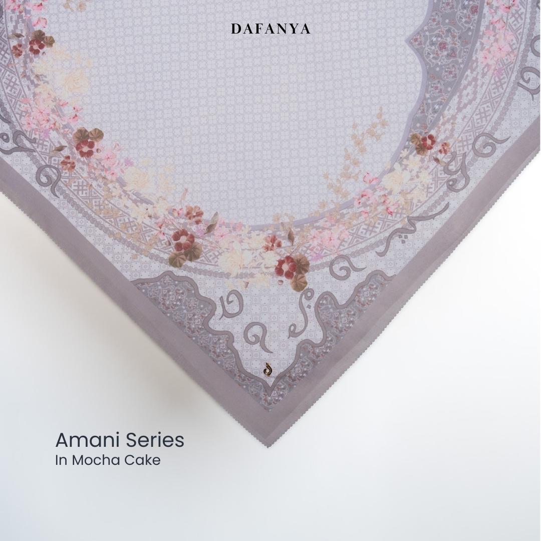 𝐃𝐀𝐅𝐀𝐍𝐘𝐀 - Amani Series Jilbab Motif Floral Kerudung Segi Empat Hijab Scarf bahan Voal Laser Cut