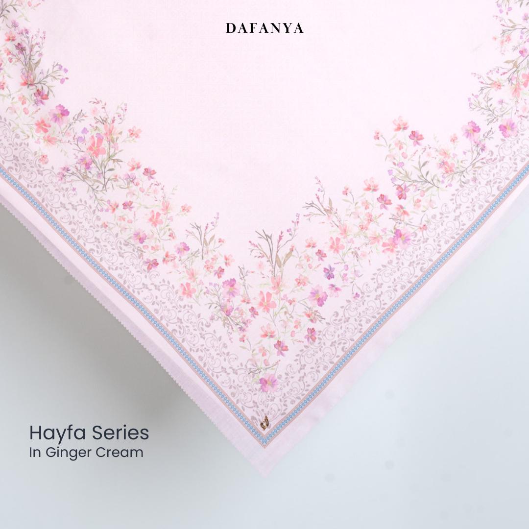 𝐃𝐀𝐅𝐀𝐍𝐘𝐀 - Hayfa Series Jilbab Motif Floral Kerudung Segi Empat Hijab Scarf bahan Voal Laser Cut
