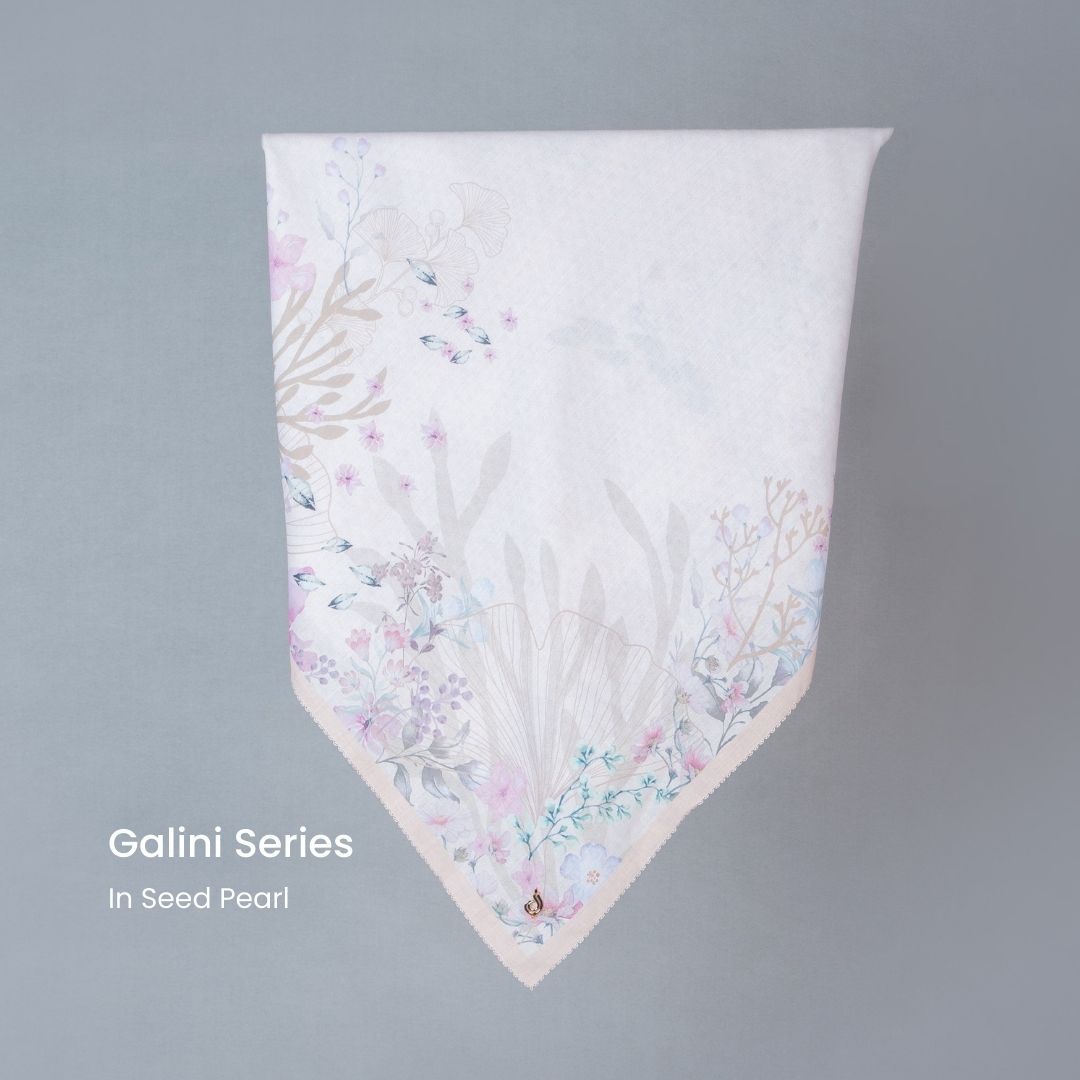 𝐃𝐀𝐅𝐀𝐍𝐘𝐀 - Galini Series Jilbab Motif Floral Kerudung Segi Empat Hijab Scarf bahan Voal Laser Cut