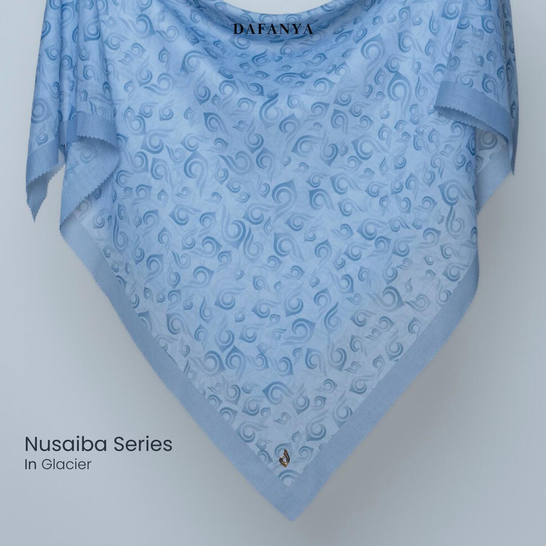 𝐃𝐀𝐅𝐀𝐍𝐘𝐀 - Nusaiba Series Jilbab Motif Monogram Kerudung Segi Empat Hijab Scarf bahan Voal Laser Cut