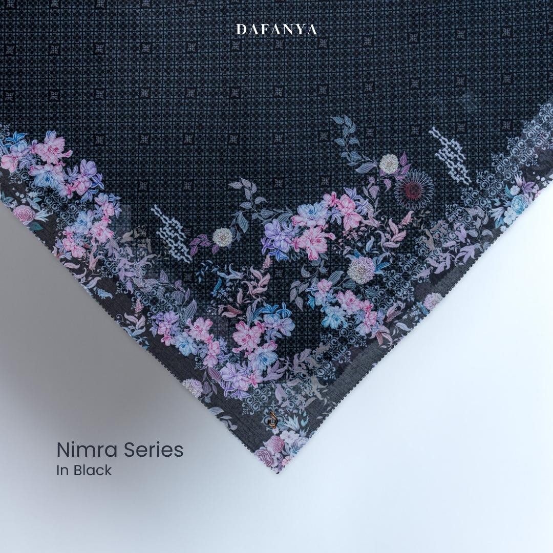 𝐃𝐀𝐅𝐀𝐍𝐘𝐀 - Nimra Series Jilbab Motif Floral Kerudung Segi Empat Hijab Scarf bahan Voal Laser Cut