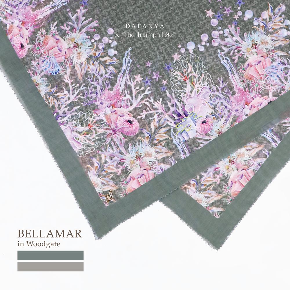𝐃𝐀𝐅𝐀𝐍𝐘𝐀 - Bellamar Series Jilbab Motif Underwater Kerudung Segi Empat Hijab Scarf bahan Voal Laser Cut
