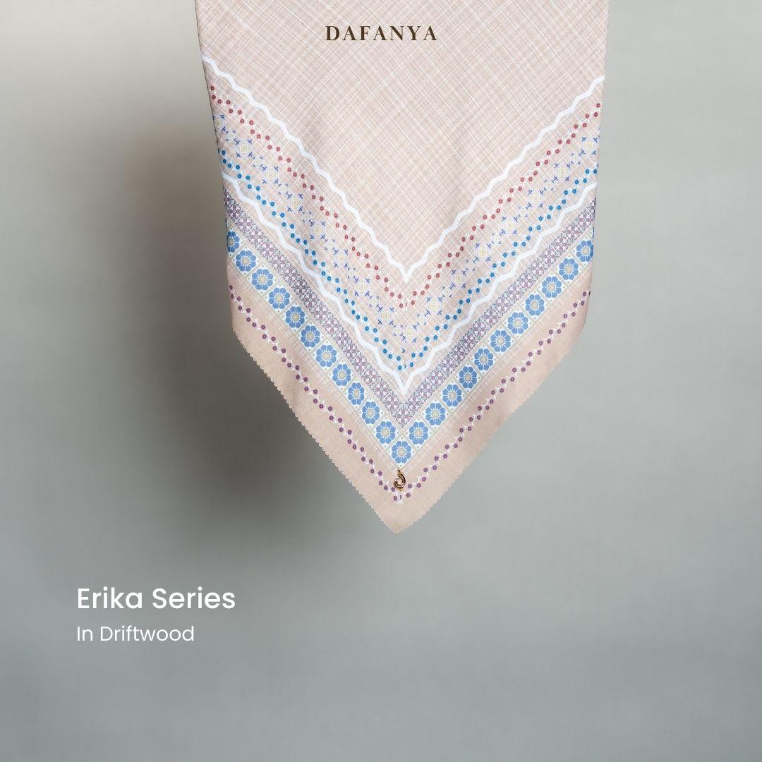 𝐃𝐀𝐅𝐀𝐍𝐘𝐀 - Erika Series Jilbab Motif Ethnic Kerudung Segi Empat Hijab Scarf bahan Voal Laser Cut