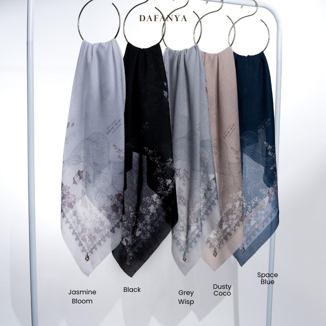𝐃𝐀𝐅𝐀𝐍𝐘𝐀 - Kazea Series Jilbab Motif Floral Kerudung Segi Empat Hijab Scarf bahan Voal Laser Cut