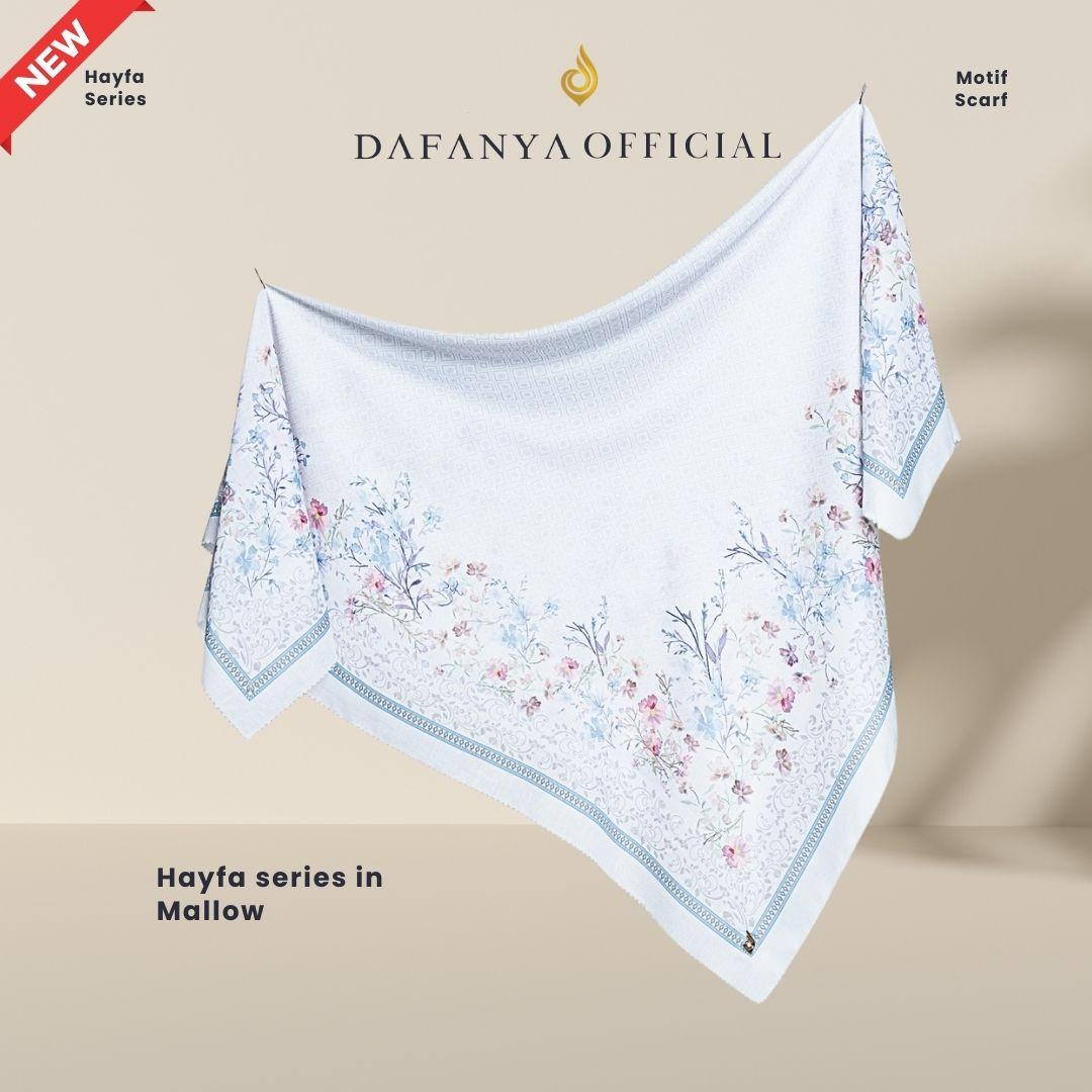 𝐃𝐀𝐅𝐀𝐍𝐘𝐀 - Hayfa Series Jilbab Motif Floral Kerudung Segi Empat Hijab Scarf bahan Voal Laser Cut