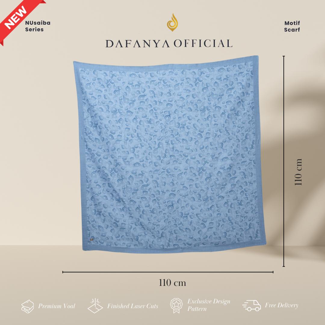 𝐃𝐀𝐅𝐀𝐍𝐘𝐀 - Nusaiba Series Jilbab Motif Monogram Kerudung Segi Empat Hijab Scarf bahan Voal Laser Cut