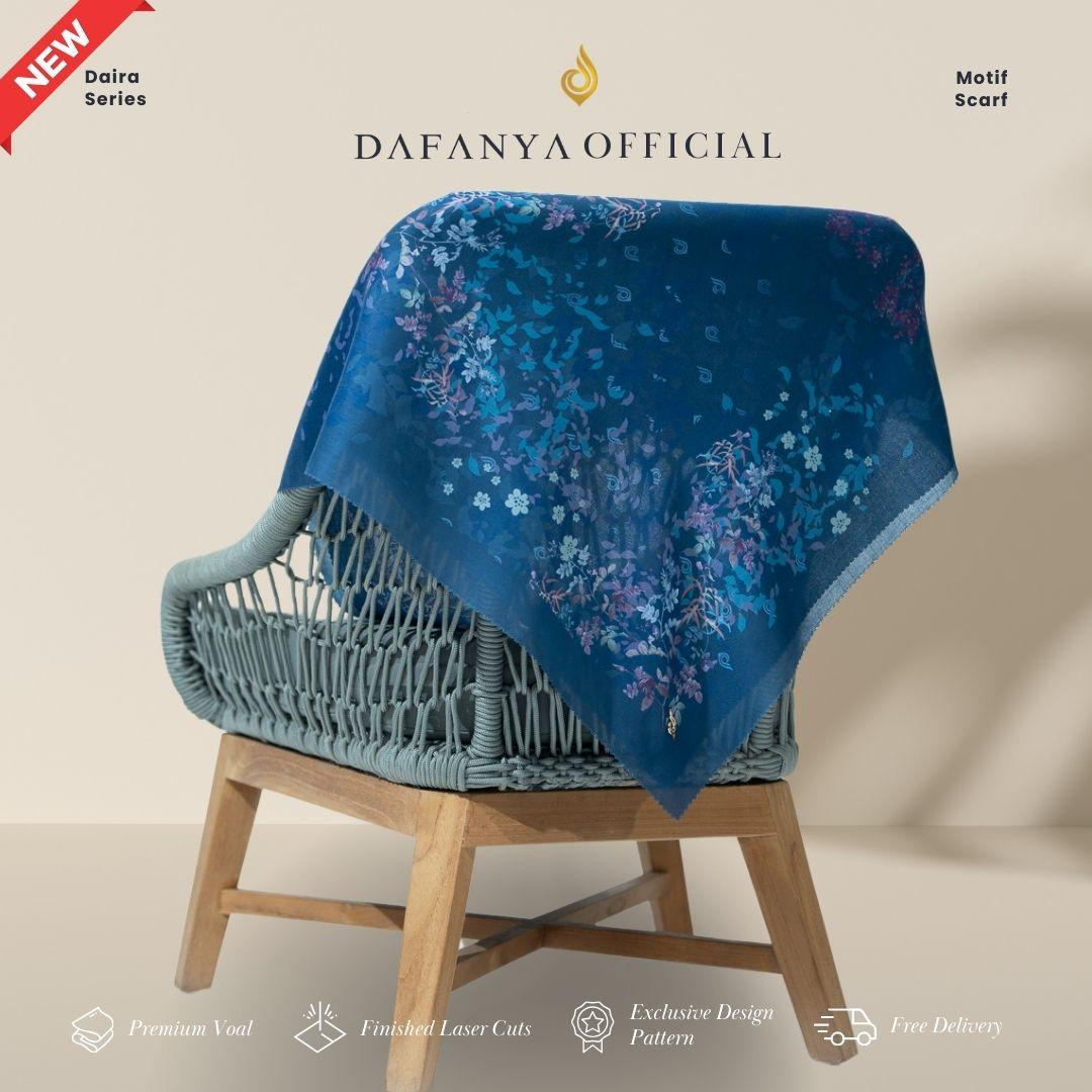 𝐃𝐀𝐅𝐀𝐍𝐘𝐀 - Daira Series Jilbab Motif Floral Kerudung Segi Empat Hijab Scarf bahan Voal Laser Cut