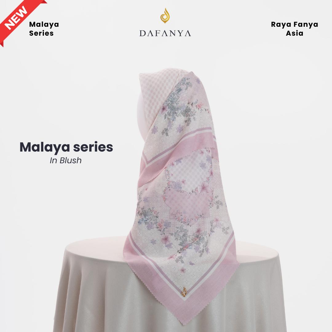 𝐃𝐀𝐅𝐀𝐍𝐘𝐀 - Malaya Series Jilbab Motif Floral Kerudung Segi Empat Hijab Scarf bahan Voal Laser Cut Rayafanya Edition