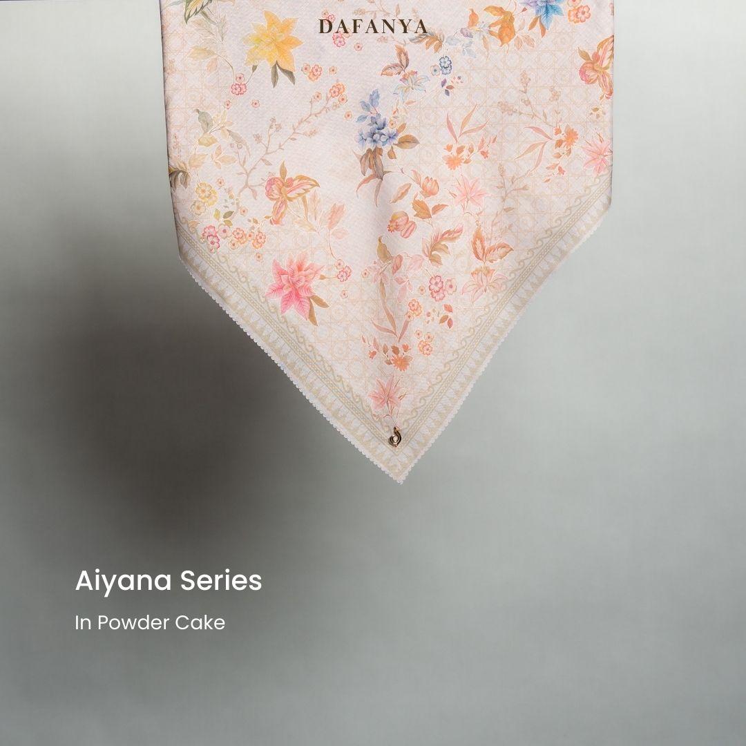 𝐃𝐀𝐅𝐀𝐍𝐘𝐀 - Aiyana Series Jilbab Motif Floral Kerudung Segi Empat Hijab Scarf bahan Voal Laser Cut