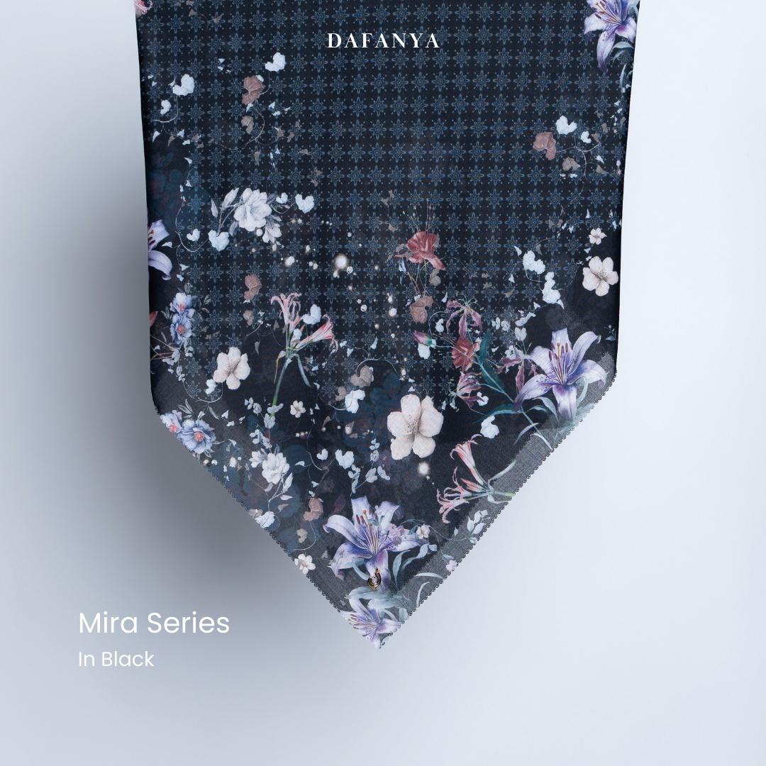 𝐃𝐀𝐅𝐀𝐍𝐘𝐀 - Mira Series Jilbab Motif Floral Kerudung Segi Empat Hijab Scarf bahan Voal Laser Cut