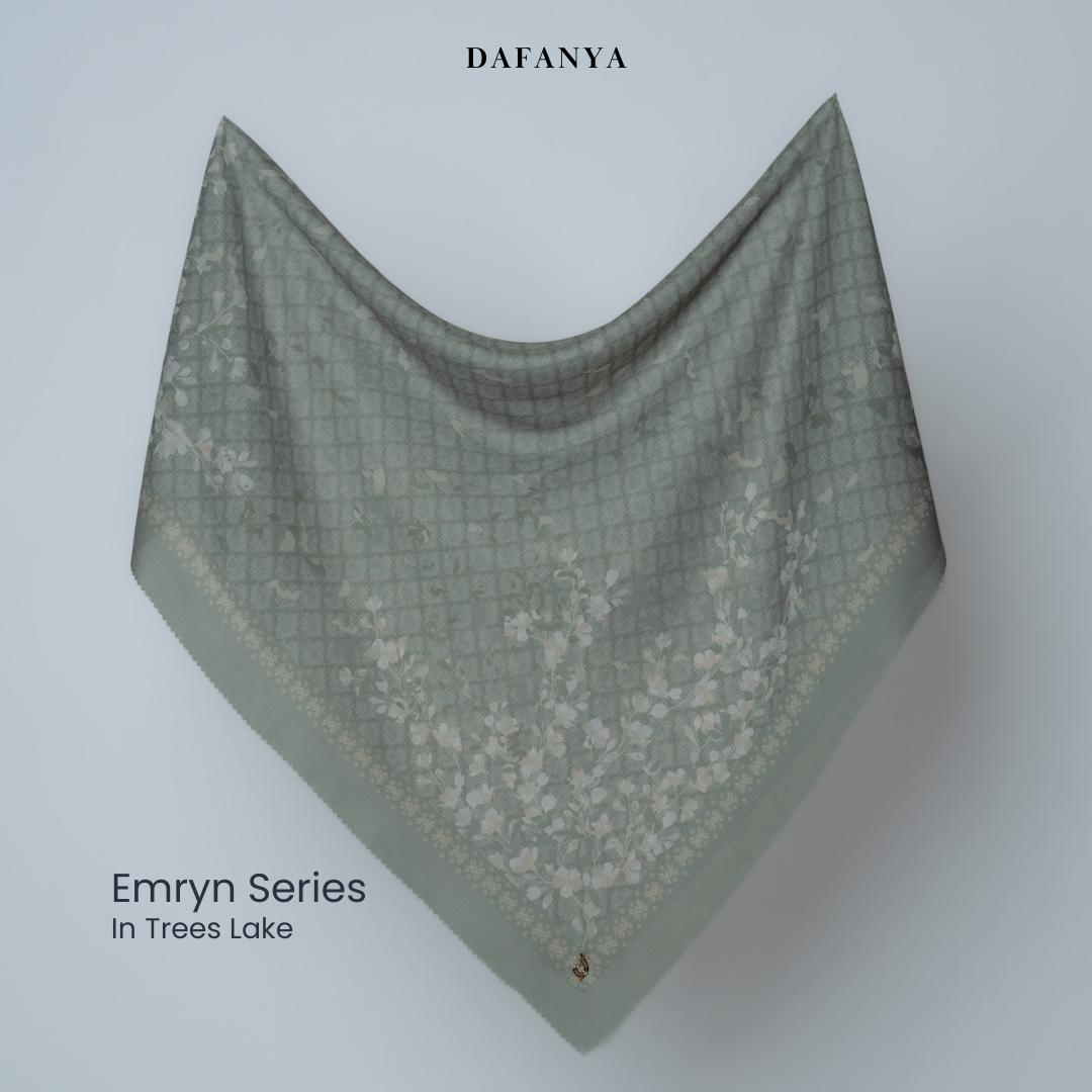 𝐃𝐀𝐅𝐀𝐍𝐘𝐀 - Emryn Series Jilbab Motif Monogram Kerudung Segi Empat Hijab Scarf bahan Voal Laser Cut