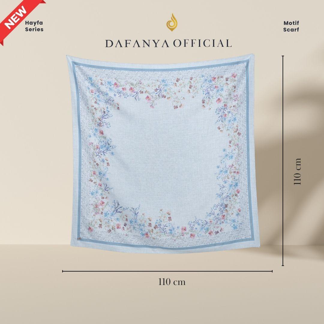 𝐃𝐀𝐅𝐀𝐍𝐘𝐀 - Hayfa Series Jilbab Motif Floral Kerudung Segi Empat Hijab Scarf bahan Voal Laser Cut