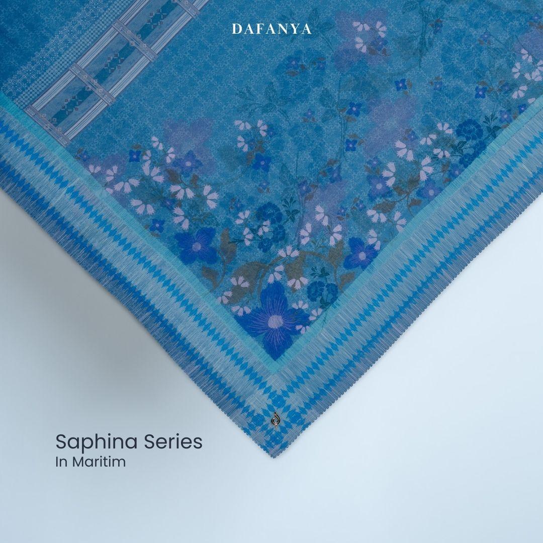 𝐃𝐀𝐅𝐀𝐍𝐘𝐀 - Saphina Series Jilbab Motif Floral Kerudung Segi Empat Hijab Scarf bahan Voal Laser Cut