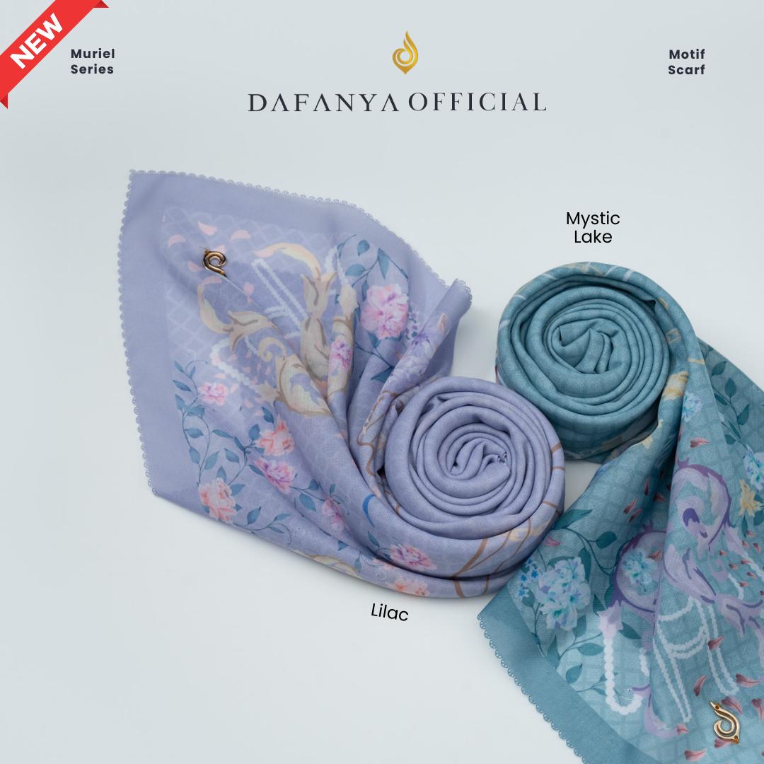 𝐃𝐀𝐅𝐀𝐍𝐘𝐀 - Muriel Series Jilbab Motif Floral Kerudung Segi Empat Hijab Scarf bahan Voal Laser Cut