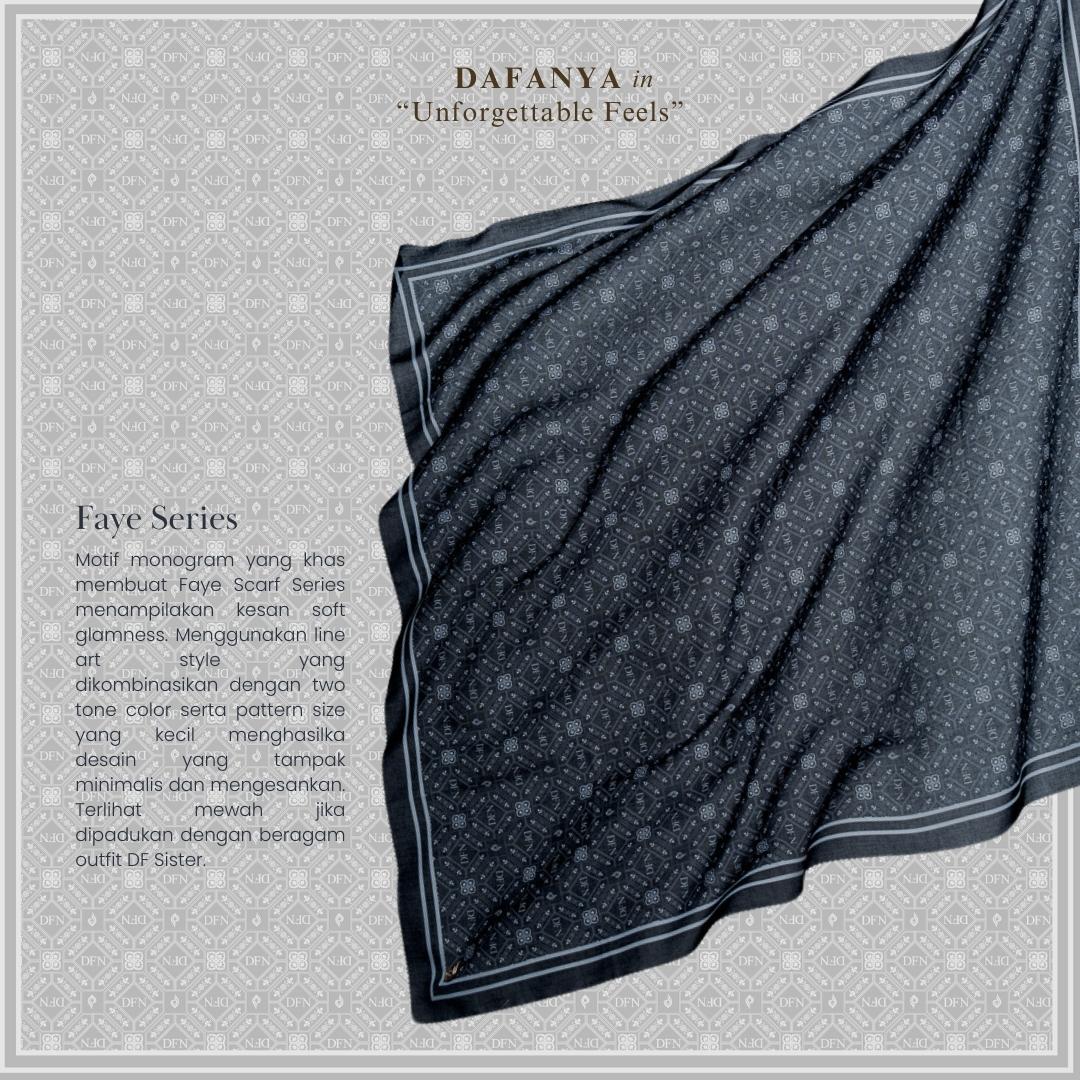 𝐃𝐀𝐅𝐀𝐍𝐘𝐀 - Faye Series Jilbab Motif Floral Kerudung Segi Empat Hijab Scarf bahan Voal Laser Cut segi empat