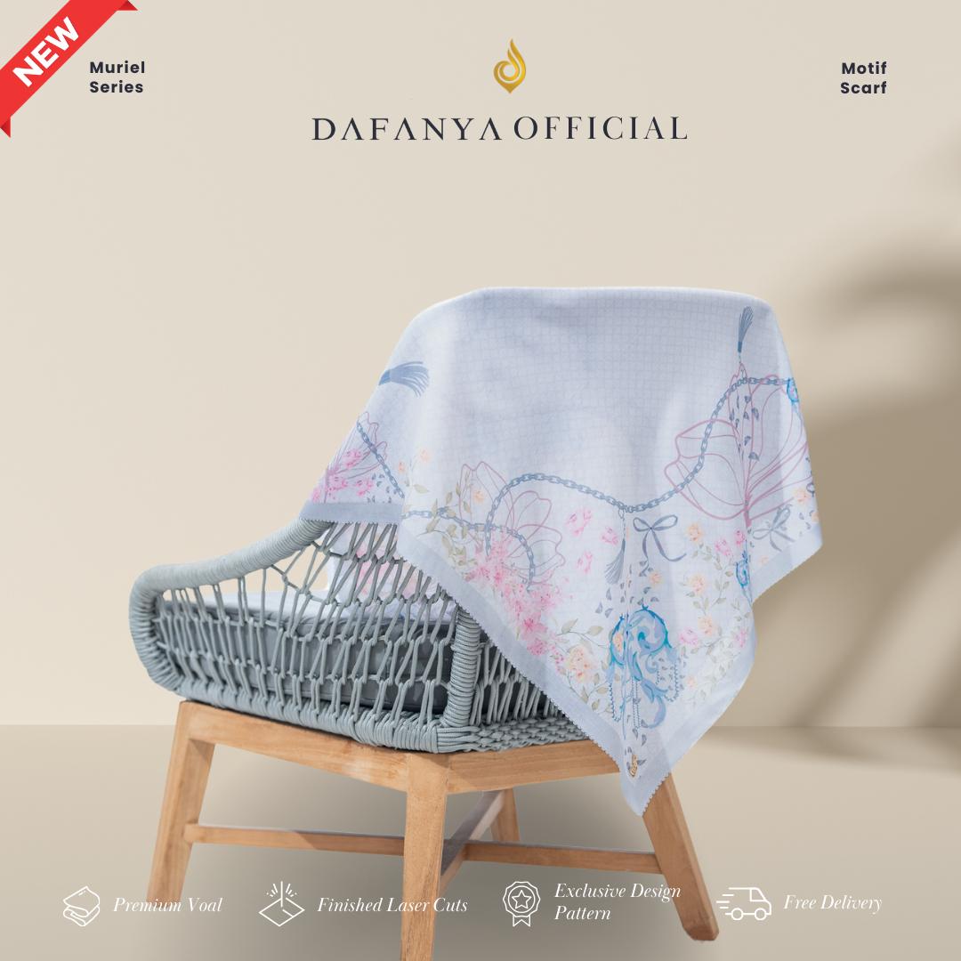 𝐃𝐀𝐅𝐀𝐍𝐘𝐀 - Muriel Series Jilbab Motif Floral Kerudung Segi Empat Hijab Scarf bahan Voal Laser Cut