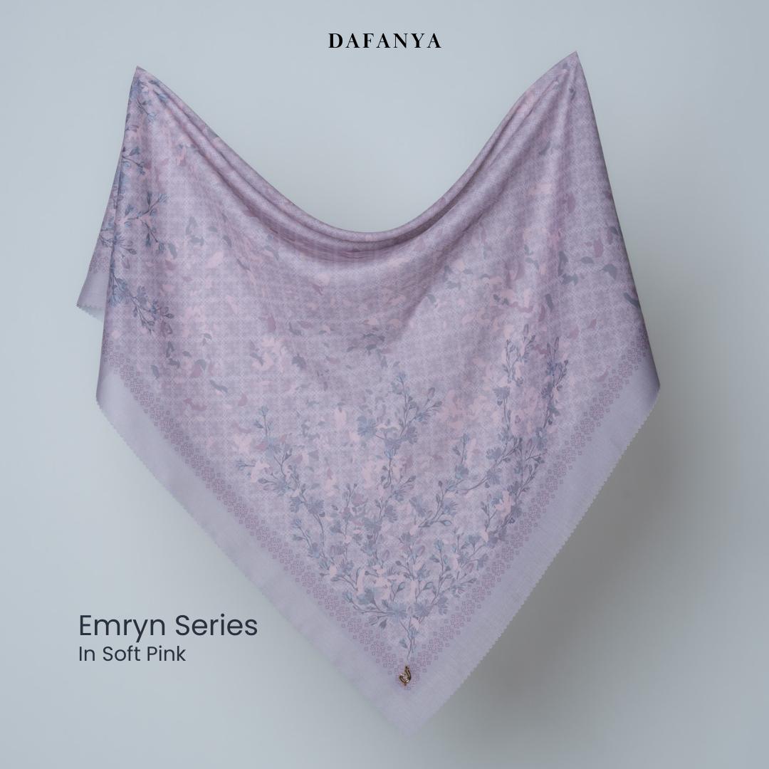 𝐃𝐀𝐅𝐀𝐍𝐘𝐀 - Emryn Series Jilbab Motif Monogram Kerudung Segi Empat Hijab Scarf bahan Voal Laser Cut