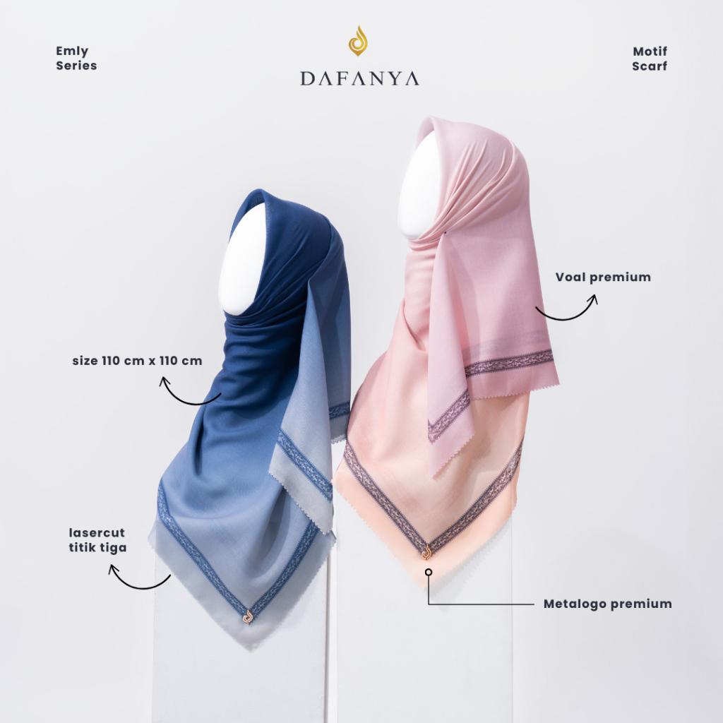 𝐃𝐀𝐅𝐀𝐍𝐘𝐀 - Emly Series Jilbab 4 Gradasi Kerudung Segi Empat Hijab Scarf bahan Voal Laser Cut