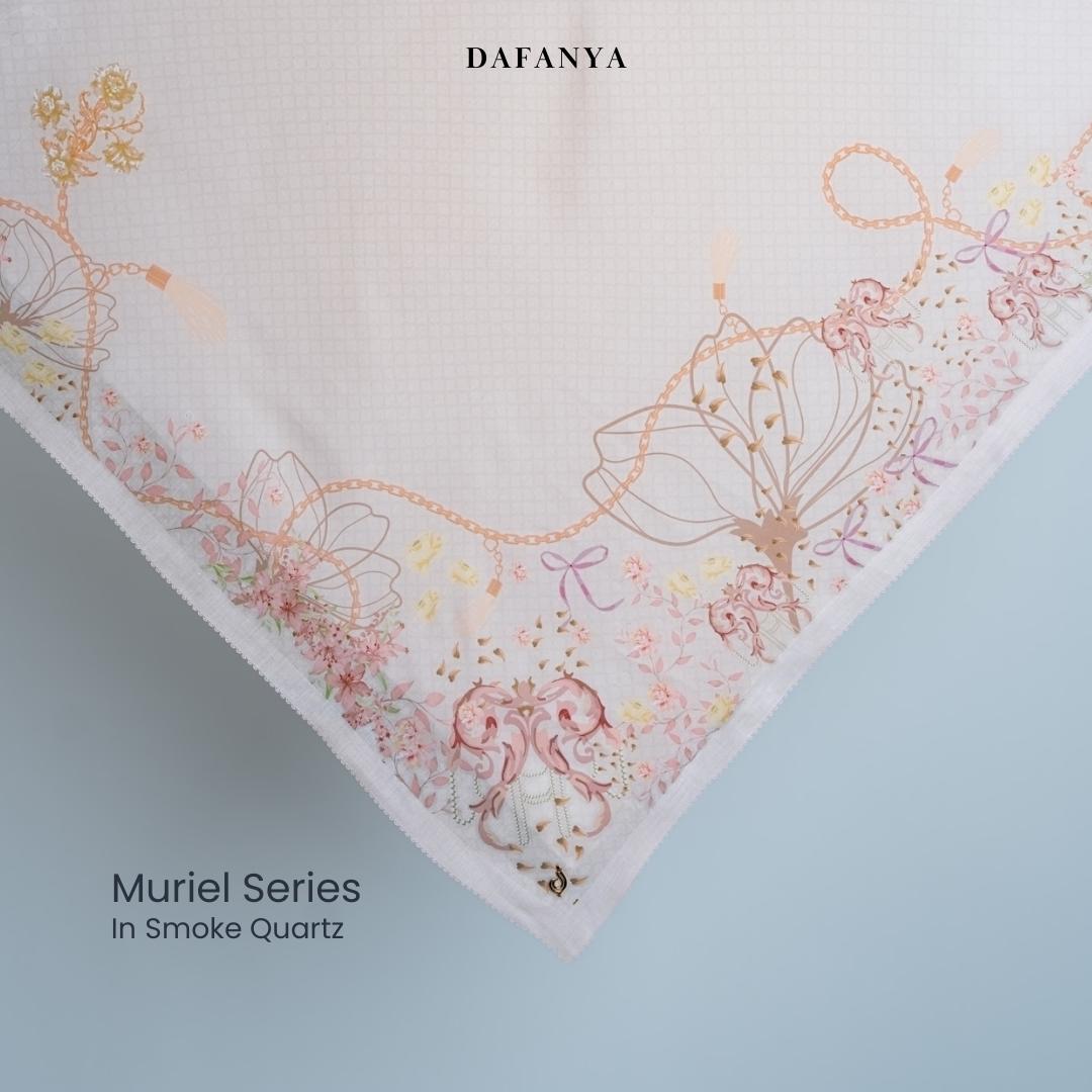 𝐃𝐀𝐅𝐀𝐍𝐘𝐀 - Muriel Series Jilbab Motif Floral Kerudung Segi Empat Hijab Scarf bahan Voal Laser Cut