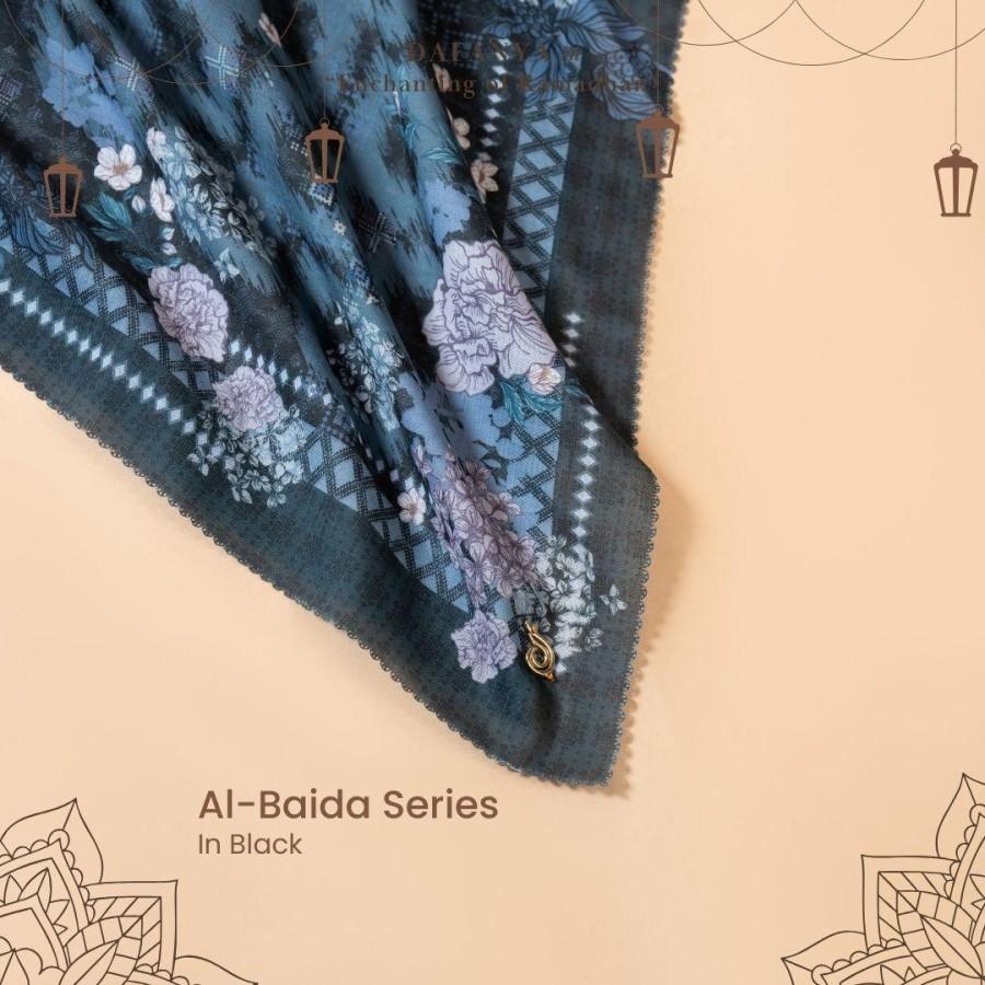 𝐃𝐀𝐅𝐀𝐍𝐘𝐀 - Al-Baida Series Jilbab Motif Floral Kerudung Segi Empat Hijab Scarf bahan Voal Laser Cut