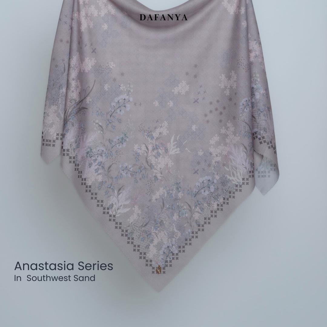 𝐃𝐀𝐅𝐀𝐍𝐘𝐀 - Anastasia Series Jilbab Motif Floral Kerudung Segi Empat Hijab Scarf bahan Voal Laser Cut