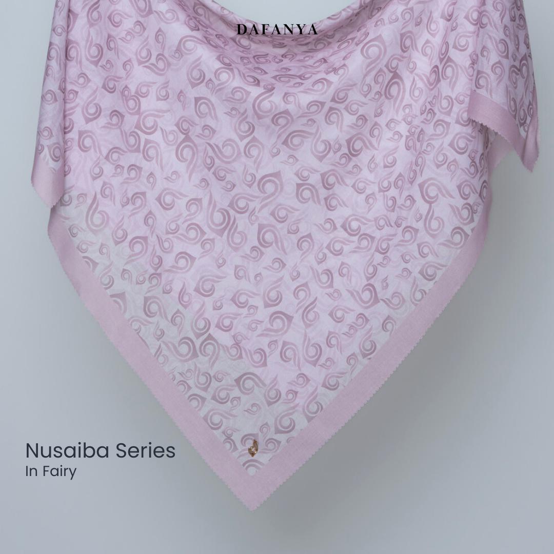 𝐃𝐀𝐅𝐀𝐍𝐘𝐀 - Nusaiba Series Jilbab Motif Monogram Kerudung Segi Empat Hijab Scarf bahan Voal Laser Cut