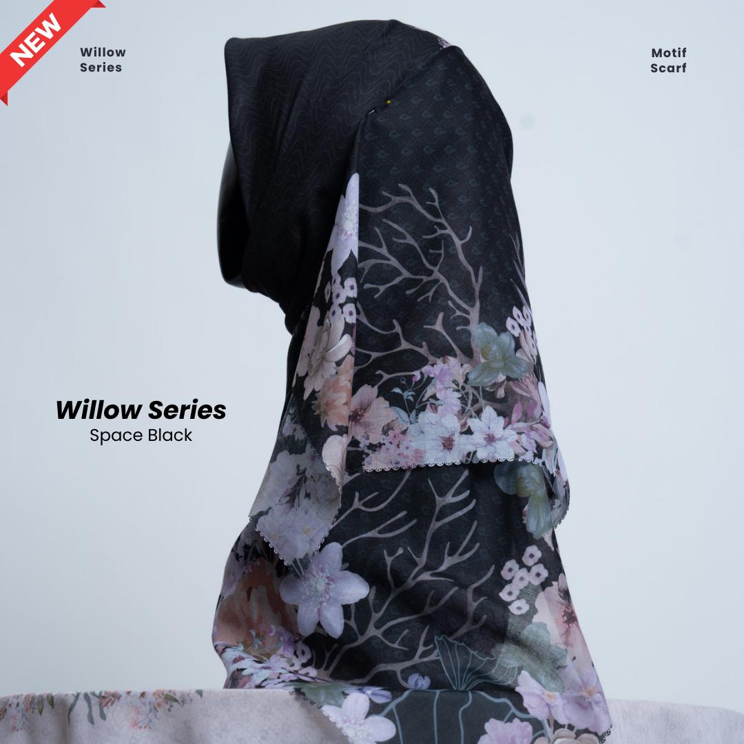 𝐃𝐀𝐅𝐀𝐍𝐘𝐀 - Willow Series Jilbab Motif Underwater Kerudung Segi Empat Hijab Scarf bahan Voal Laser Cut Square