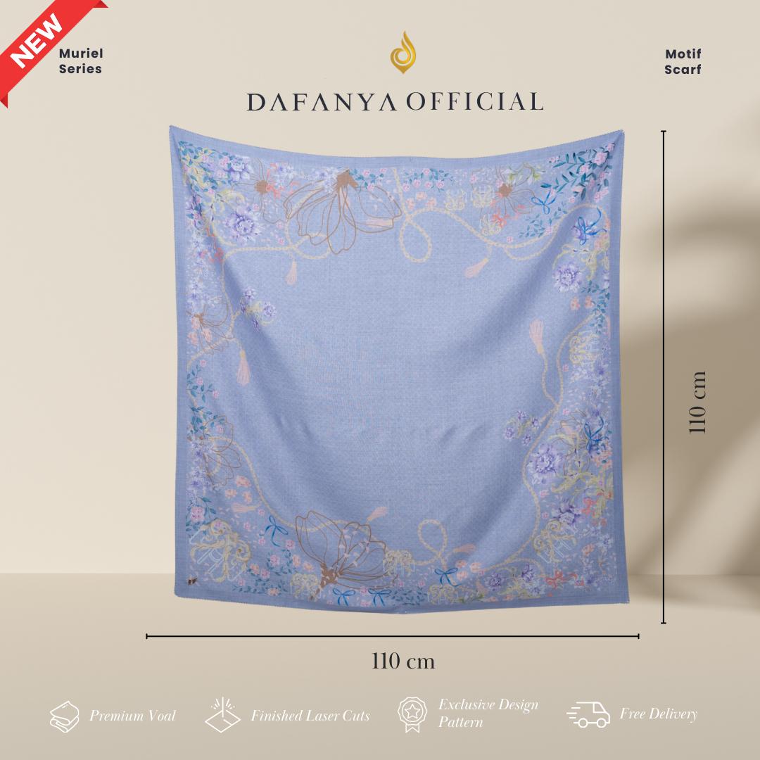 𝐃𝐀𝐅𝐀𝐍𝐘𝐀 - Muriel Series Jilbab Motif Floral Kerudung Segi Empat Hijab Scarf bahan Voal Laser Cut