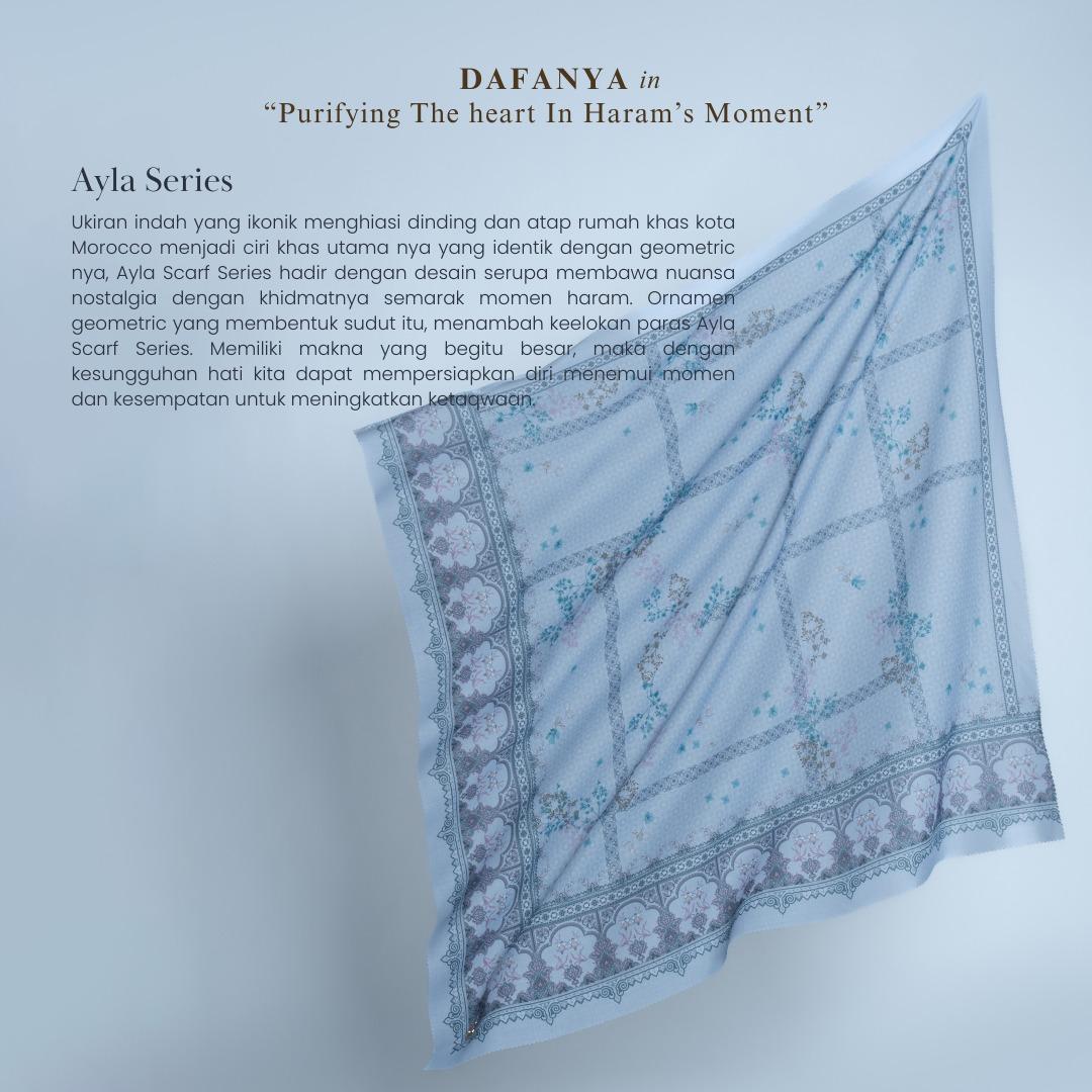 𝐃𝐀𝐅𝐀𝐍𝐘𝐀 - Ayla Series Jilbab Motif Ethnic Kerudung Segi Empat Hijab Scarf bahan Voal Laser Cut
