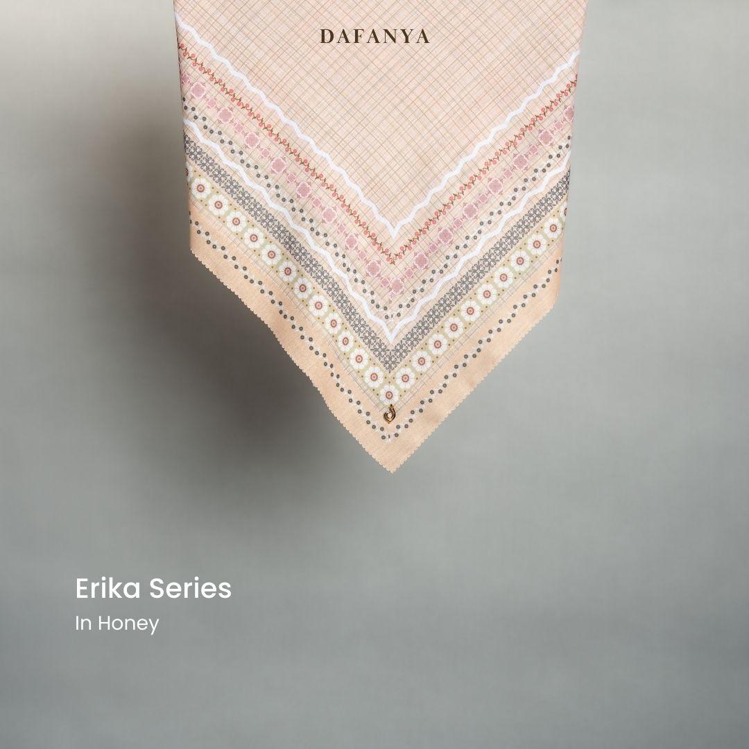 𝐃𝐀𝐅𝐀𝐍𝐘𝐀 - Erika Series Jilbab Motif Ethnic Kerudung Segi Empat Hijab Scarf bahan Voal Laser Cut