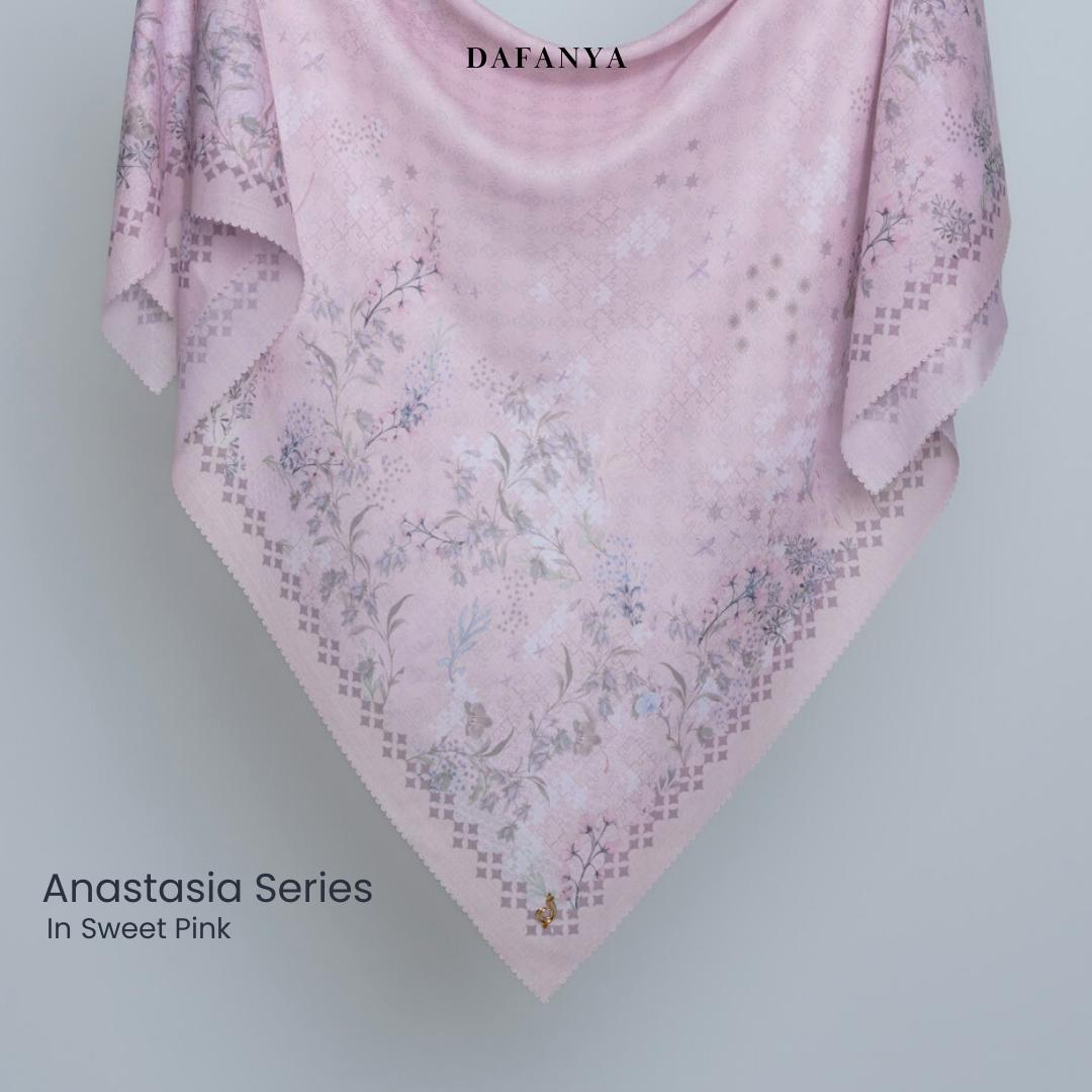 𝐃𝐀𝐅𝐀𝐍𝐘𝐀 - Anastasia Series Jilbab Motif Floral Kerudung Segi Empat Hijab Scarf bahan Voal Laser Cut